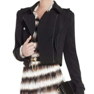 BCBG Black Felt Crop Jacket